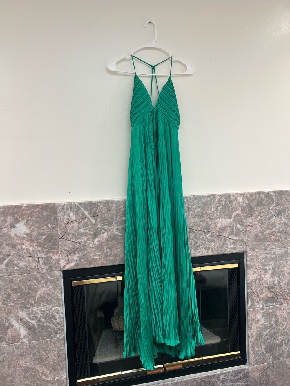 A.L.C. Aries pleated Dress in Green Prickly Pear